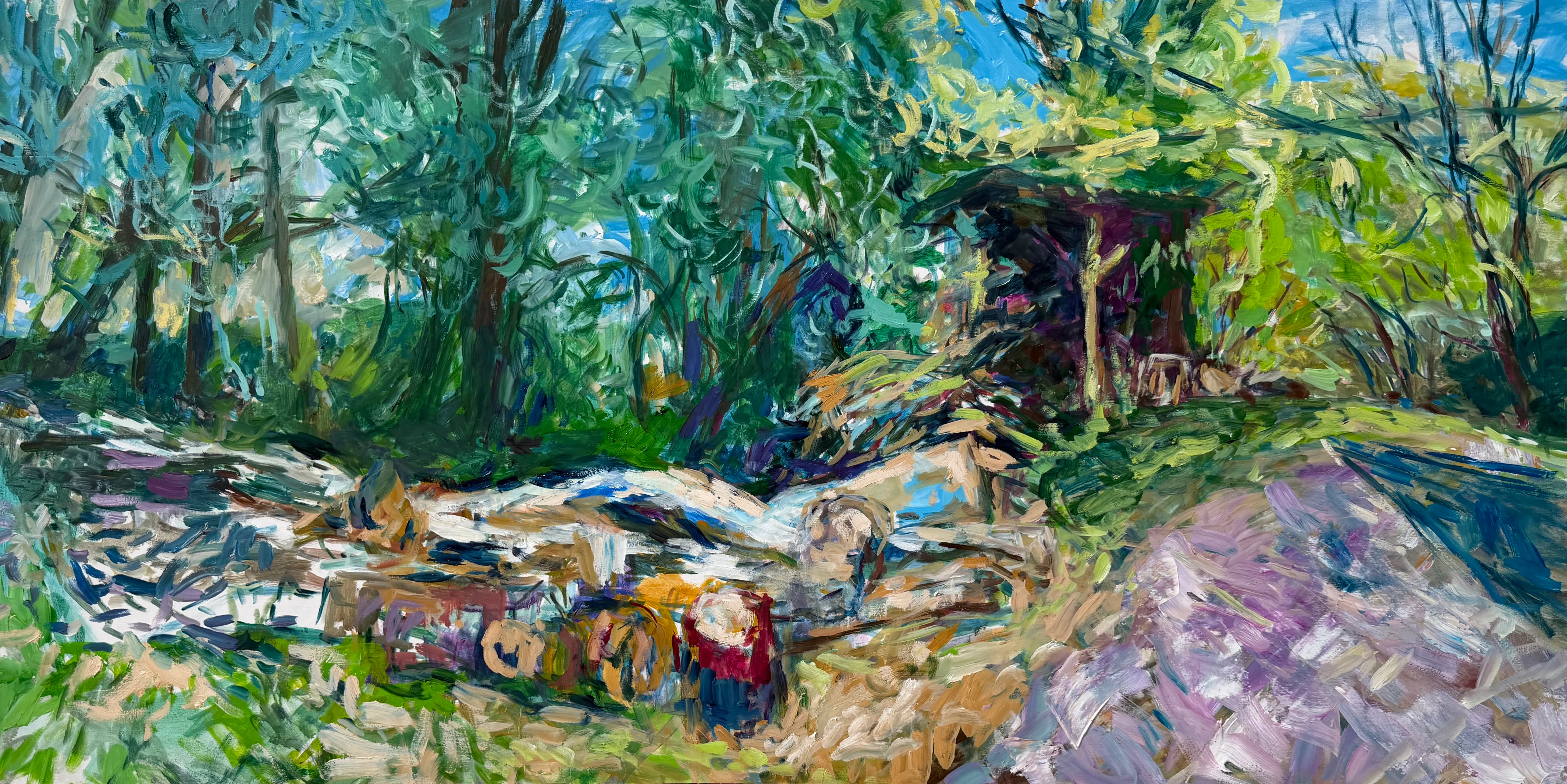 Felled Trees Awaiting the Splitting Machine, 2026, 80 x 160cm